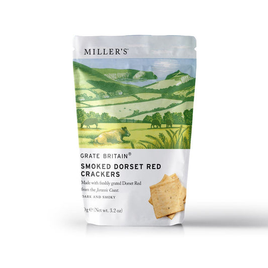 Artisan Biscuits Grate Britain® Smoke Dorset Red Cheese Crackers Pouches - For 'Grab & Go' (45g)
