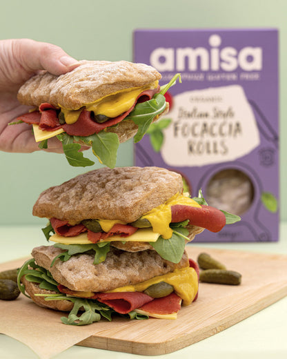 Amisa Organic Gluten Free Italian Style Focaccia Rolls (200g)