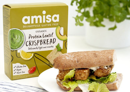 Amisa Organic Gluten Free Protein Lentil Crispbread (100g)