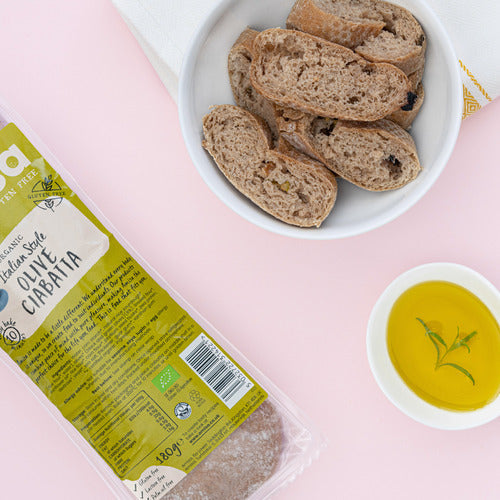 Amisa Organic Gluten Free Olive Ciabatta (180g)